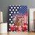 Kentucky Horses Racing Canvas Wall Art US Flag Grunge and Dot Pattern Blue Color