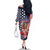 Kentucky Horses Racing Family Matching Off The Shoulder Long Sleeve Dress and Hawaiian Shirt US Flag Grunge and Dot Pattern Blue Color