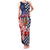 Kentucky Horses Racing Family Matching Tank Maxi Dress and Hawaiian Shirt US Flag Grunge and Dot Pattern Blue Color