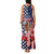 Kentucky Horses Racing Family Matching Tank Maxi Dress and Hawaiian Shirt US Flag Grunge and Dot Pattern Blue Color