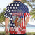 Kentucky Horses Racing Hawaiian Shirt US Flag Grunge and Dot Pattern Blue Color