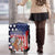 Kentucky Horses Racing Luggage Cover US Flag Grunge and Dot Pattern Blue Color