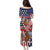 Kentucky Horses Racing Puletasi US Flag Grunge and Dot Pattern Blue Color
