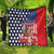 Kentucky Horses Racing Quilt US Flag Grunge and Dot Pattern Blue Color
