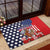 Kentucky Horses Racing Rubber Doormat US Flag Grunge and Dot Pattern Blue Color