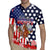 Kentucky Horses Racing Rugby Jersey US Flag Grunge and Dot Pattern Blue Color