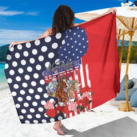 Kentucky Horses Racing Sarong US Flag Grunge and Dot Pattern Blue Color