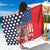 Kentucky Horses Racing Sarong US Flag Grunge and Dot Pattern Blue Color