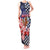 Kentucky Horses Racing Tank Maxi Dress US Flag Grunge and Dot Pattern Blue Color