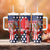 Kentucky Horses Racing Tumbler With Handle US Flag Grunge and Dot Pattern Blue Color