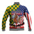 Kentucky Horses Racing Baseball Jacket US Flag Grunge and Check Pattern Green Color