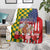 Kentucky Horses Racing Blanket US Flag Grunge and Check Pattern Green Color