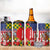 Kentucky Horses Racing 4 in 1 Can Cooler Tumbler US Flag Grunge and Check Pattern Green Color