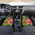 Kentucky Horses Racing Car Mats US Flag Grunge and Check Pattern Green Color