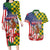 Kentucky Horses Racing Couples Matching Long Sleeve Bodycon Dress and Hawaiian Shirt US Flag Grunge and Check Pattern Green Color