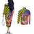 Kentucky Horses Racing Couples Matching Off The Shoulder Long Sleeve Dress and Long Sleeve Button Shirt US Flag Grunge and Check Pattern Green Color