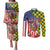 Kentucky Horses Racing Couples Matching Puletasi and Long Sleeve Button Shirt US Flag Grunge and Check Pattern Green Color