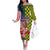 Kentucky Horses Racing Family Matching Off The Shoulder Long Sleeve Dress and Hawaiian Shirt US Flag Grunge and Check Pattern Green Color