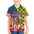 Kentucky Horses Racing Family Matching Off The Shoulder Long Sleeve Dress and Hawaiian Shirt US Flag Grunge and Check Pattern Green Color