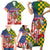 Kentucky Horses Racing Family Matching Short Sleeve Bodycon Dress and Hawaiian Shirt US Flag Grunge and Check Pattern Green Color