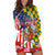 Kentucky Horses Racing Hoodie Dress US Flag Grunge and Check Pattern Green Color