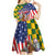 Kentucky Horses Racing Kid Short Sleeve Dress US Flag Grunge and Check Pattern Green Color
