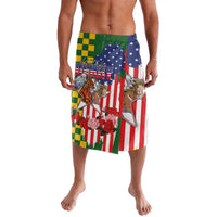 Kentucky Horses Racing Lavalava US Flag Grunge and Check Pattern Green Color