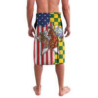 Kentucky Horses Racing Lavalava US Flag Grunge and Check Pattern Green Color