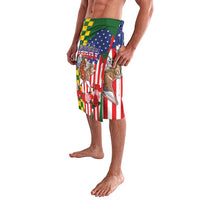 Kentucky Horses Racing Lavalava US Flag Grunge and Check Pattern Green Color