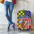 Kentucky Horses Racing Luggage Cover US Flag Grunge and Check Pattern Green Color
