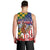 Kentucky Horses Racing Men Tank Top US Flag Grunge and Check Pattern Green Color