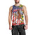 Kentucky Horses Racing Men Tank Top US Flag Grunge and Check Pattern Green Color