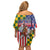 Kentucky Horses Racing Off Shoulder Short Dress US Flag Grunge and Check Pattern Green Color