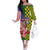 Kentucky Horses Racing Off The Shoulder Long Sleeve Dress US Flag Grunge and Check Pattern Green Color
