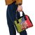 Kentucky Horses Racing Shoulder Handbag US Flag Grunge and Check Pattern Green Color