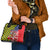 Kentucky Horses Racing Shoulder Handbag US Flag Grunge and Check Pattern Green Color
