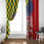 Kentucky Horses Racing Window Curtain US Flag Grunge and Check Pattern Green Color
