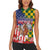 Kentucky Horses Racing Women Sleeveless Polo Shirt US Flag Grunge and Check Pattern Green Color