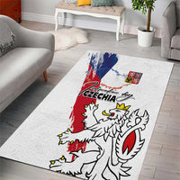 Czechia Independence Day Area Rug National Flag Brush Style and Bohemia Lion