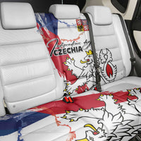 Czechia Independence Day Back Car Seat Cover National Flag Brush Style and Bohemia Lion