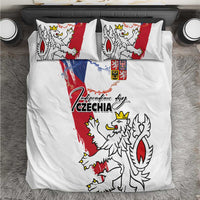 Czechia Independence Day Bedding Set National Flag Brush Style and Bohemia Lion