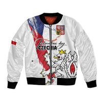 Czechia Independence Day Bomber Jacket National Flag Brush Style and Bohemia Lion