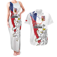 Czechia Independence Day Couples Matching Tank Maxi Dress and Hawaiian Shirt National Flag Brush Style and Bohemia Lion
