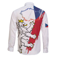 Czechia Independence Day Family Matching Long Sleeve Bodycon Dress and Hawaiian Shirt National Flag Brush Style and Bohemia Lion