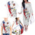 Czechia Independence Day Family Matching Off The Shoulder Long Sleeve Dress and Hawaiian Shirt National Flag Brush Style and Bohemia Lion