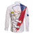 Czechia Independence Day Family Matching Off The Shoulder Long Sleeve Dress and Hawaiian Shirt National Flag Brush Style and Bohemia Lion
