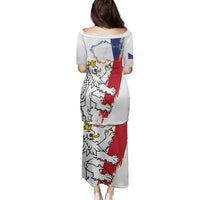 Czechia Independence Day Family Matching Puletasi and Hawaiian Shirt National Flag Brush Style and Bohemia Lion