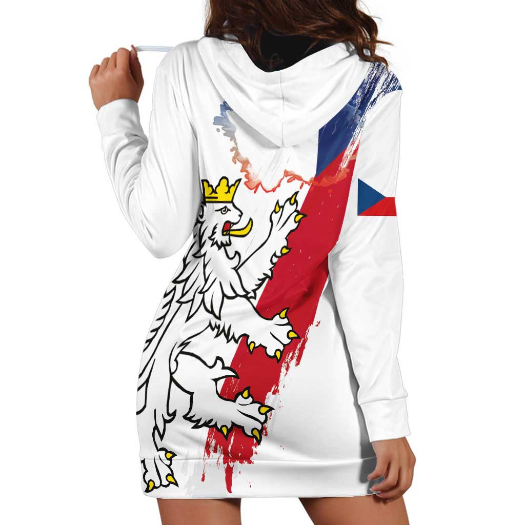 Czechia Independence Day Hoodie Dress National Flag Brush Style and Bohemia Lion