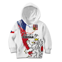 Czechia Independence Day Kid Hoodie National Flag Brush Style and Bohemia Lion