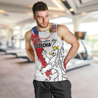 Czechia Independence Day Men Tank Top National Flag Brush Style and Bohemia Lion